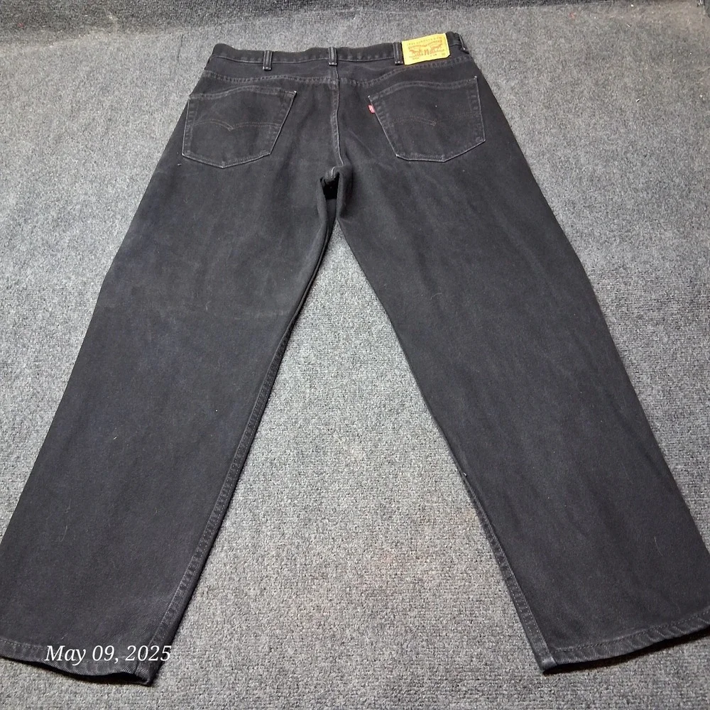 Levi 550‎ Jeans Men 38x30 Black Relaxed Tapered Denim Casual Work Pants